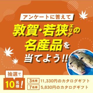 アンケートに答えて敦賀・若狭の名産品を当てよう！