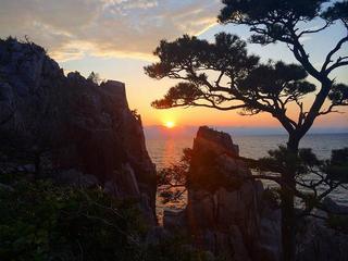 門ヶ崎の夕日（白木）